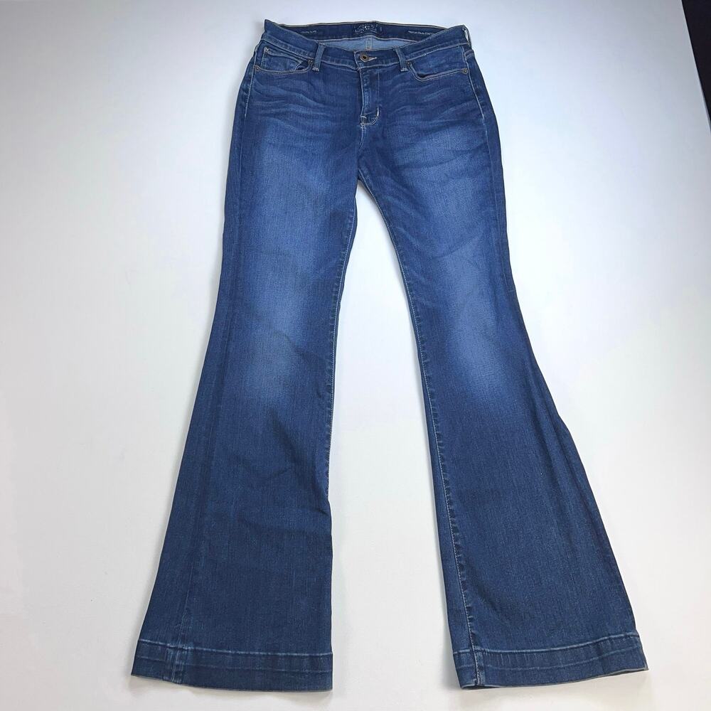 Lucky Brand Brooke Flare Jeans Premium Italian Stretch Denim Blue Boho 6/28 28R